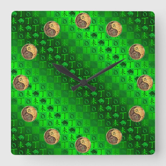 Horloge Carrée Taurus & Fire Goat (Recto)