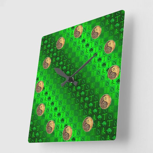 Horloge Carrée Taurus & Fire Goat (Angle)