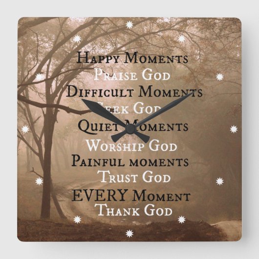 Horloge Carrée Taux de Praise God (Recto)