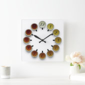Horloge Carrée Tea time (Maison)