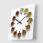 Horloge Carrée Tea time (Angle)