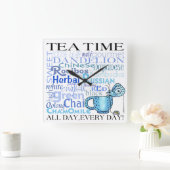 Horloge Carrée Tea Time Toute La Journée, Tous Les Jours ! (Maison)