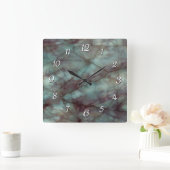 Horloge Carrée Teal and Purple Fluorte Marble (Maison)