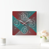 Horloge Carrée Teal burgundy shades (Maison)