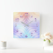Horloge Carrée Teal orange lavender (Maison)