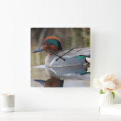 Horloge Carrée Teal viridipenne (Maison)