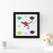 Horloge Carrée "Teatime Teapot Clock"* (Maison)