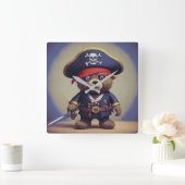 Horloge Carrée Teddy Bear Pirate (Maison)