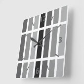 Horloge Carrée Teintes gris argenté (Angle)