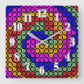 Horloge Carrée teintes interconnectées Abstraites (Recto)