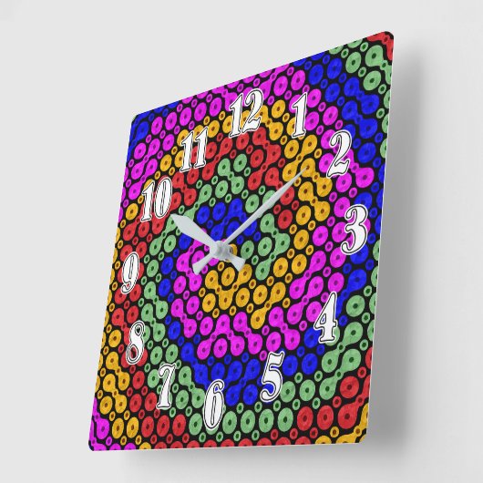 Horloge Carrée teintes interconnectées Abstraites (Angle)