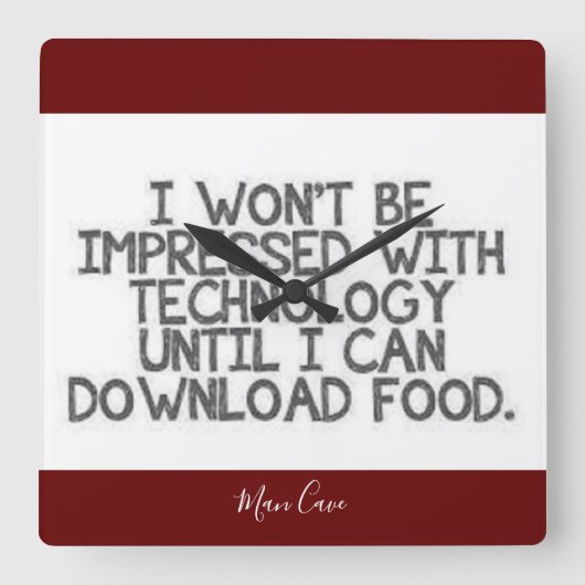 Horloge Carrée Téléchargement de technologie (Recto)