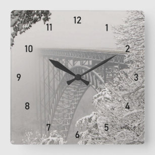 Horloge Carrée Tempête de neige en Virginie occidentale