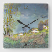 Horloge Carrée Tempête printanière (Recto)