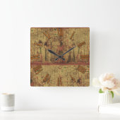 Horloge Carrée Temple égyptien antique Mur Art (Maison)