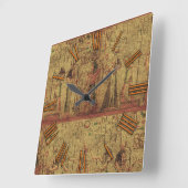Horloge Carrée Temple égyptien antique Mur Art (Angle)