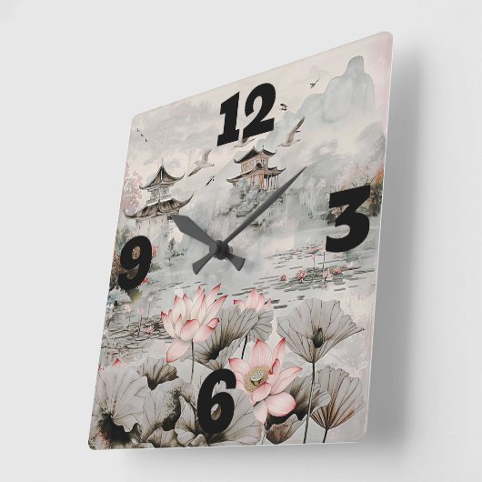 Horloge Carrée Temples dans la muraille (Angle)