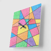 Horloge Carrée Temps brillant (Angle)