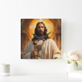 Horloge Carrée "Temps céleste" (Maison)