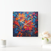 Horloge Carrée Temps de la nature (Maison)