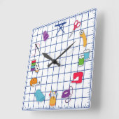 Horloge Carrée Temps de patchwork et de couture (Angle)