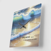 Horloge Carrée Temps de rêve des vagues de la plage (Angle)