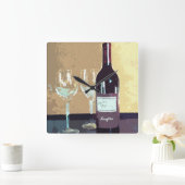 Horloge Carrée Temps de vin (Maison)