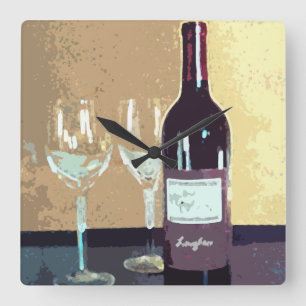 Horloge Carrée Temps de vin