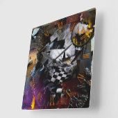 Horloge Carrée Temps et imagination (Angle)