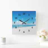 Horloge Carrée Temps plage (Maison)