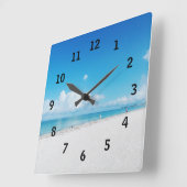 Horloge Carrée Temps plage (Angle)