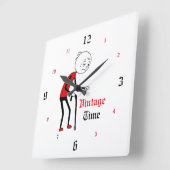 Horloge Carrée Temps Vintage (Angle)