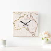 Horloge Carrée Terra Australis Map 1814 (Maison)