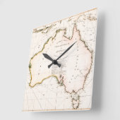 Horloge Carrée Terra Australis Map 1814 (Angle)
