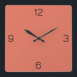Horloge Carrée Terra Cotta Rouge E2725B Couleur Ajouter Votre Nom<br><div class="desc">Ajoutez un nom, des initiales ou du texte, ou gardez la couleur seule. La couleur correspond à d'autres éléments du magasin en fonction du nom et du code HEX (triplet hexadécimal à six chiffres) qui s'affiche. Utilisez ce code pour mélanger, mettre en correspondance et customiser tout autre élément pour l'accompagner...</div>