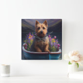 Horloge Carrée Terrier australien à Paddle : Une aventure Pittore (Maison)
