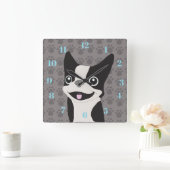 Horloge Carrée Terrier de Boston (Maison)
