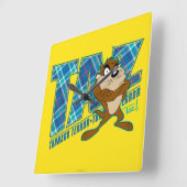 Horloge Carrée Terror Plaid de TAZ™ (Angle)