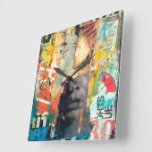 Horloge Carrée Tête de collage (Angle)