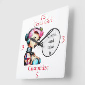 Horloge Carrée Texas Girl Thunder_Cove (Angle)