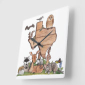 Horloge Carrée Texas Wildlife (Angle)