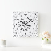 Horloge Carrée Texte de la spirale de flute (Maison)