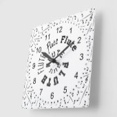 Horloge Carrée Texte de la spirale de flute (Angle)
