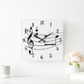 Horloge Carrée Texte de musique (Maison)