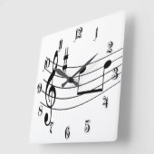 Horloge Carrée Texte de musique (Angle)