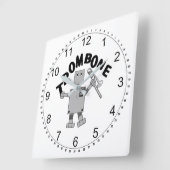 Horloge Carrée Texte du robot de bombardement (Angle)