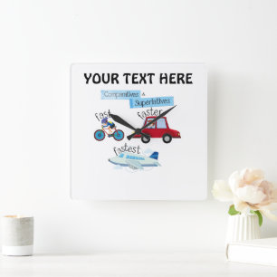 Horloge Carrée Texte personnalisé Grammaire anglaise Comparatifs