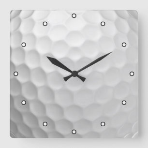 Horloge Carrée Texture de balle de golf blanche gaufree