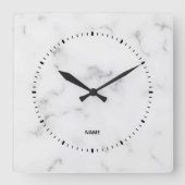 Horloge Carrée Texture de Marbre blanc de luxe (Recto)