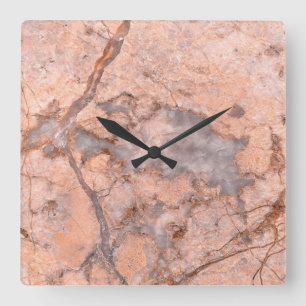 Horloge Carrée Texture de pierre de marbre tendance cool
